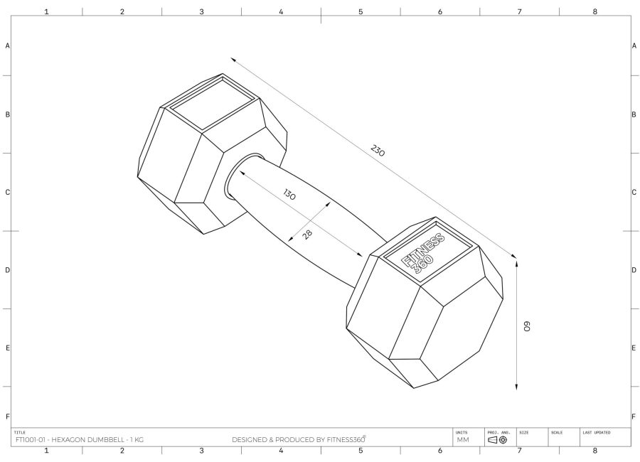 Hexagon Håndvægt - 1 kg